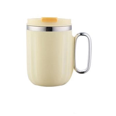 Picture of Macaron Color Insulated Coffee Mug | 304 Stainless Steel Thermos Cup with Lid & Handle