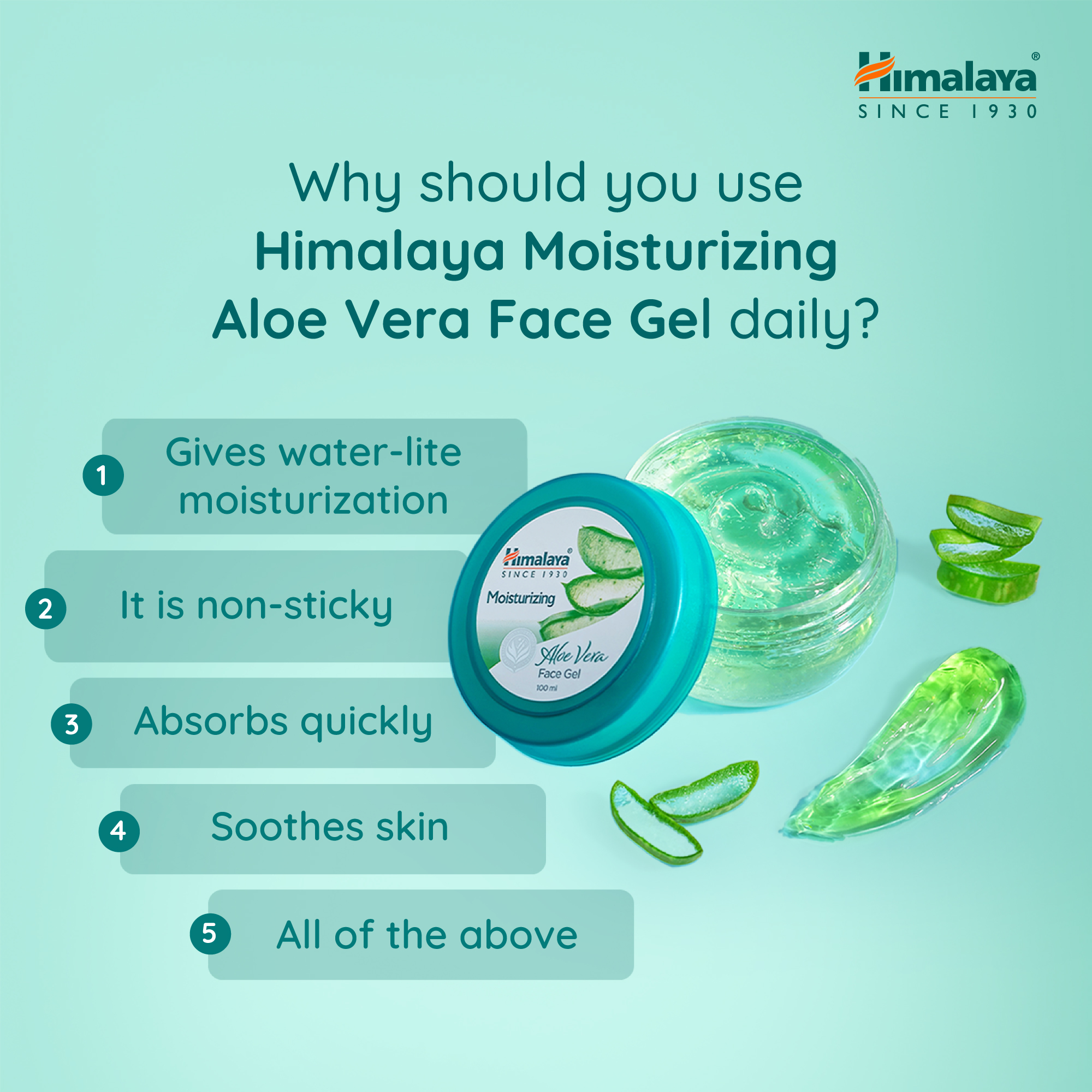 Picture of Himalaya Moisturizing Aloe Vera Face Gel 100ml