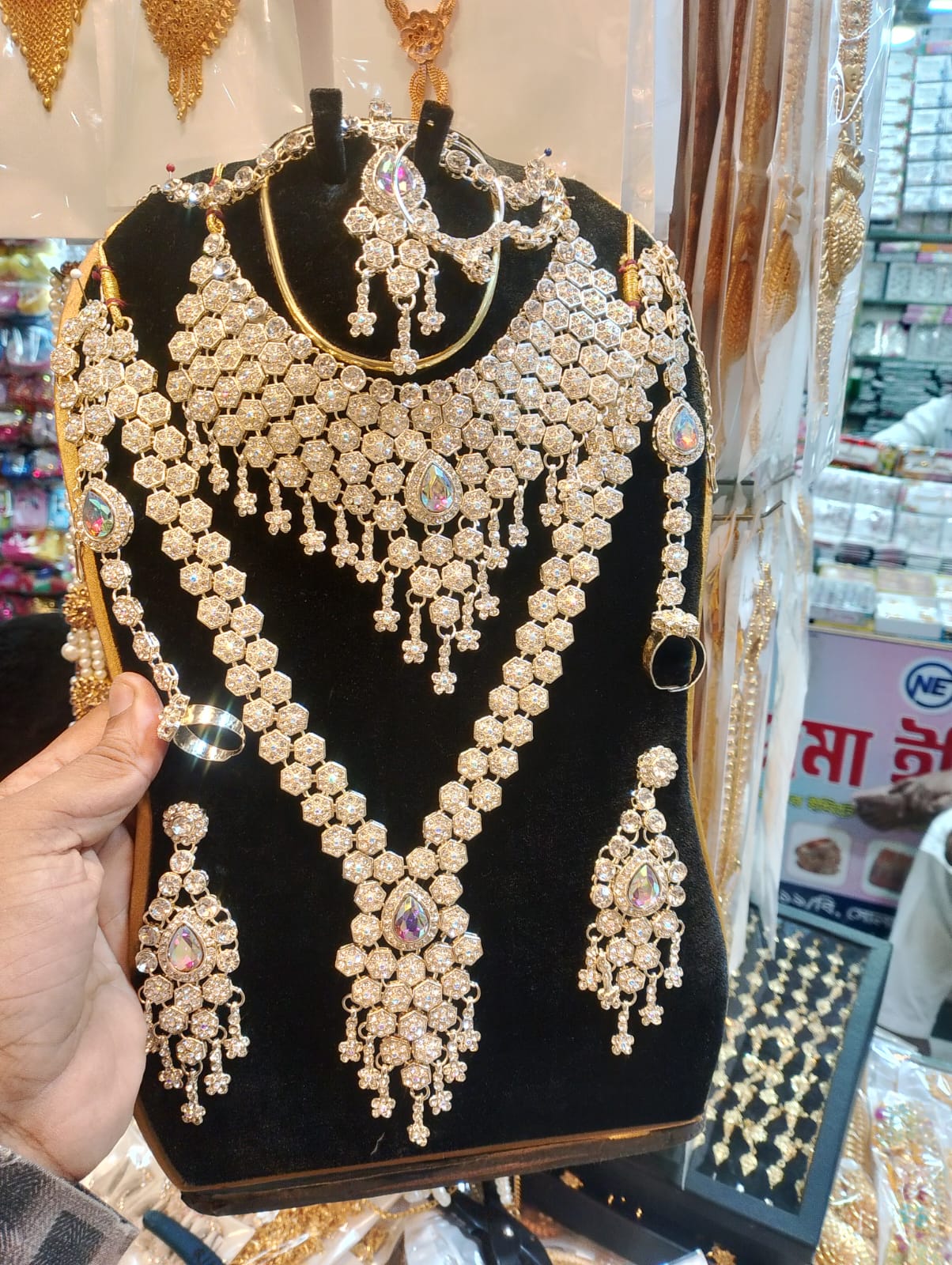 Picture of Diamond cut bridal jewellery set for women Picture of Diamond cut bridal jewellery set for women