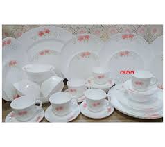 Picture of 38 Pcs Pyrex Opal Glassware White Oven Save Dinner Set - Dinner Set