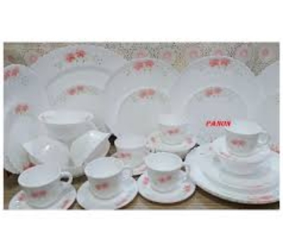 Picture of 38 Pcs Pyrex Opal Glassware White Oven Save Dinner Set - Dinner Set