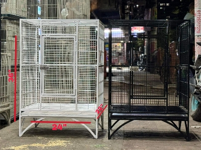 Picture of Large Family Bird Temp Cage, Luxury Pet Parrot Cage Ornamental Cage Metal Cage Transparent Glass Cage Door Feeding Cage Birds/Cages