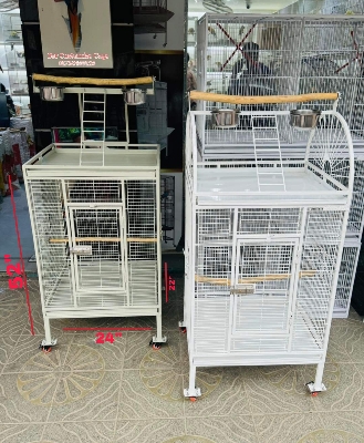 Picture of Large Family Bird Temp Cage With Roof Top Play Ground , Luxury Pet Parrot Cage Ornamental Cage Metal Cage Transparent Glass Cage Door Feeding Cage Birds/Cages