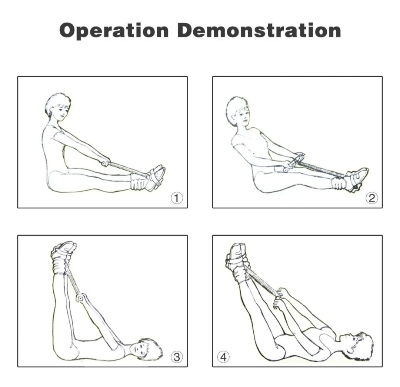 Picture of Tummy Trimmer Pull Rope Spring Foot Pedal Sit Up Equipment Waist Pull Exercise Workout Fitness Gym