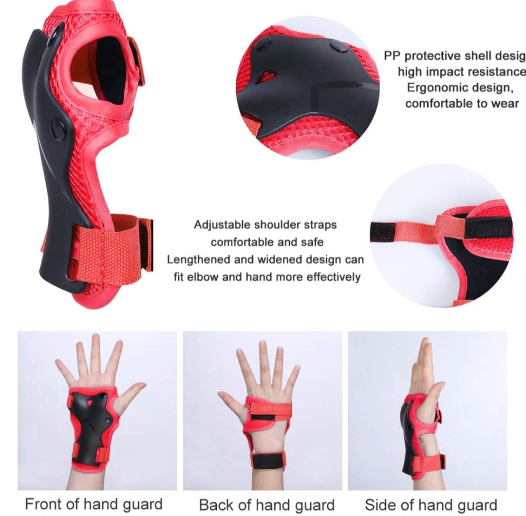 Picture of 7Pcs/set Boys & Girls Outdoor sport Protective Equipment Safety Guard Skate Cycling Safety Helmet Bicycle Helmet Protection Knee Elbow Pad