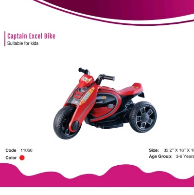 Picture of ACI Captain Excel Electric Bike with Foot Pickup & Bluetooth Music Control Red & Yellow  Cash On Delivery Available