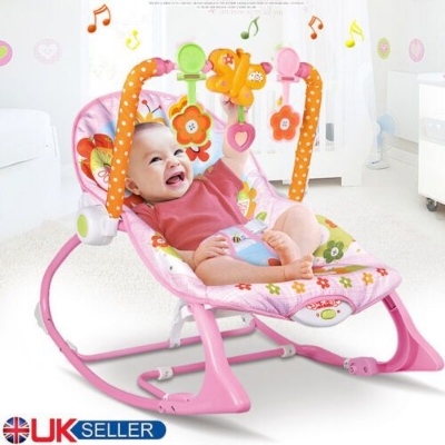 Picture of Toddler Baby Rocker with Musical Toy Bar and Vibration - Blue