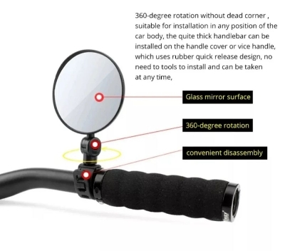 Picture of Original China Cycle 360 Mirror. High Quality Cycle Rear-viewer Mirror. Made In China (360 Oval Mirror)
