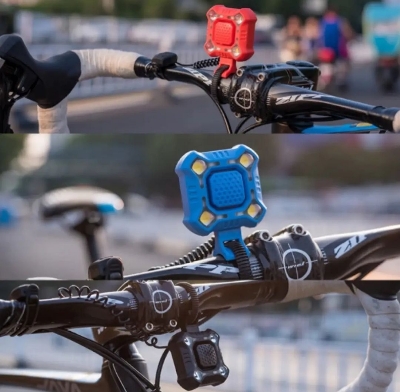 Picture of ওয়াটারপ্রুফ usb চার্জিং-সাইকেল অ্যাক্সেসোরিজ সহ হর্ন 4 led 1200mah বৈদ্যুতিক হর্ন বাইক ডিপার লাইট - cycle light