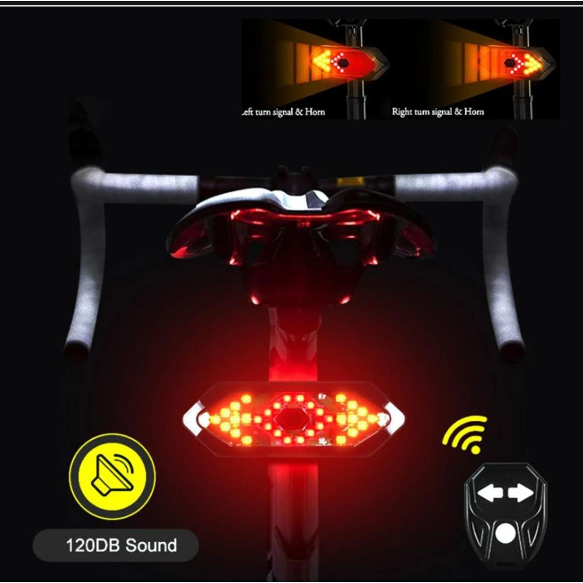Picture of Remote Control Cycle Indicator Signal Rear Red Light LED Rechargeable USB bike Bicycle Tail Light Wireless