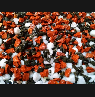 Picture of 0.5Kg White, Black & Red Mixed Color Stone or Aquarium, Rock Gardens, Cactus Pot, Bamboo Plants, Bonsai Trees Decoration