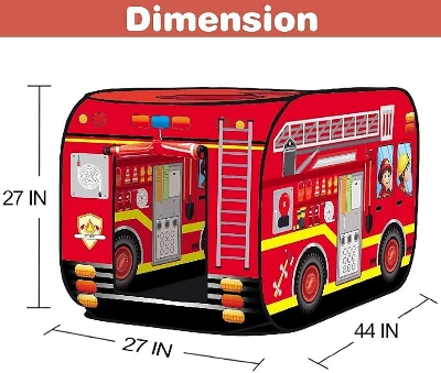 Picture of Super Joy Play Fire Truck Pop up Tents for Kids, Play Tents for Boys Playhouse Tent Birthday Gift for Indoor & Outdoor Play