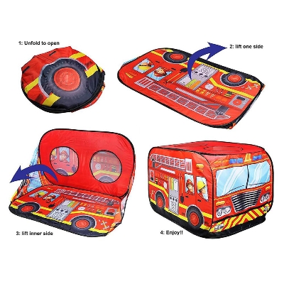 Picture of Super Joy Play Fire Truck Pop up Tents for Kids, Play Tents for Boys Playhouse Tent Birthday Gift for Indoor & Outdoor Play