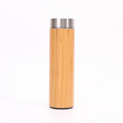 Picture of 304 Stainless Steel Bamboo Thermos Cup | Eco-Friendly Thermal Mug with Lid – 400ml
