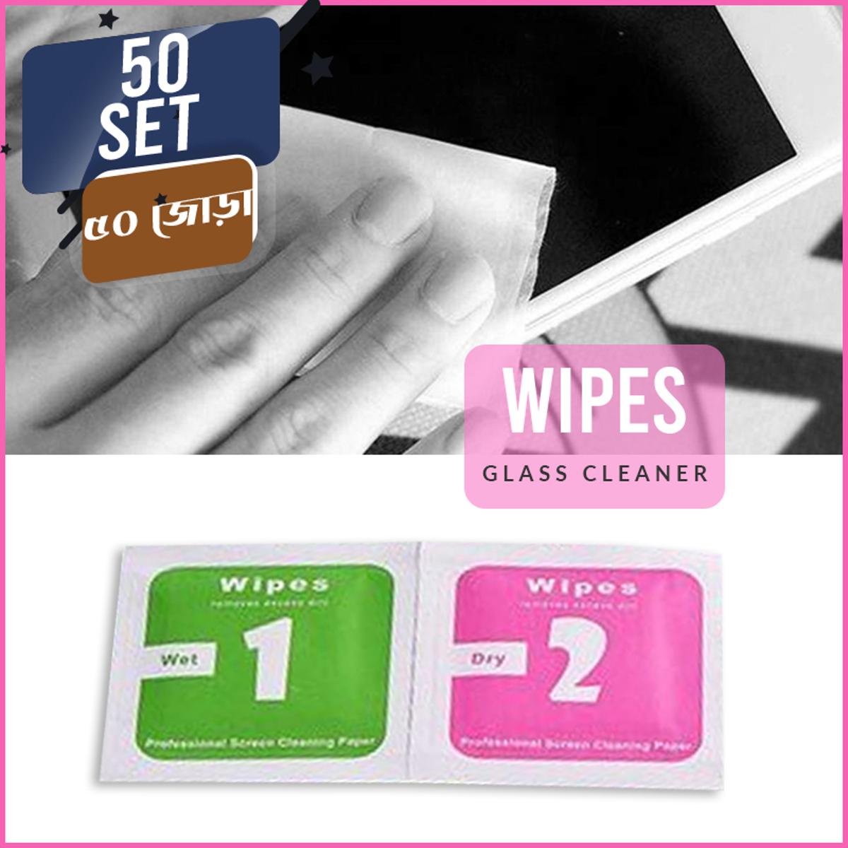 Picture of Mobile Glass/Screen Cleaner (Wet & Dry Wipes) 50 Set