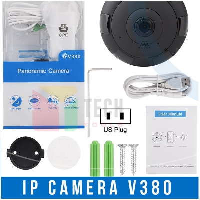 Picture of IP Camera V380 Panoramic 360 Degree WiFi IP Camera Wireless CCTV Camera Mini CC Camera