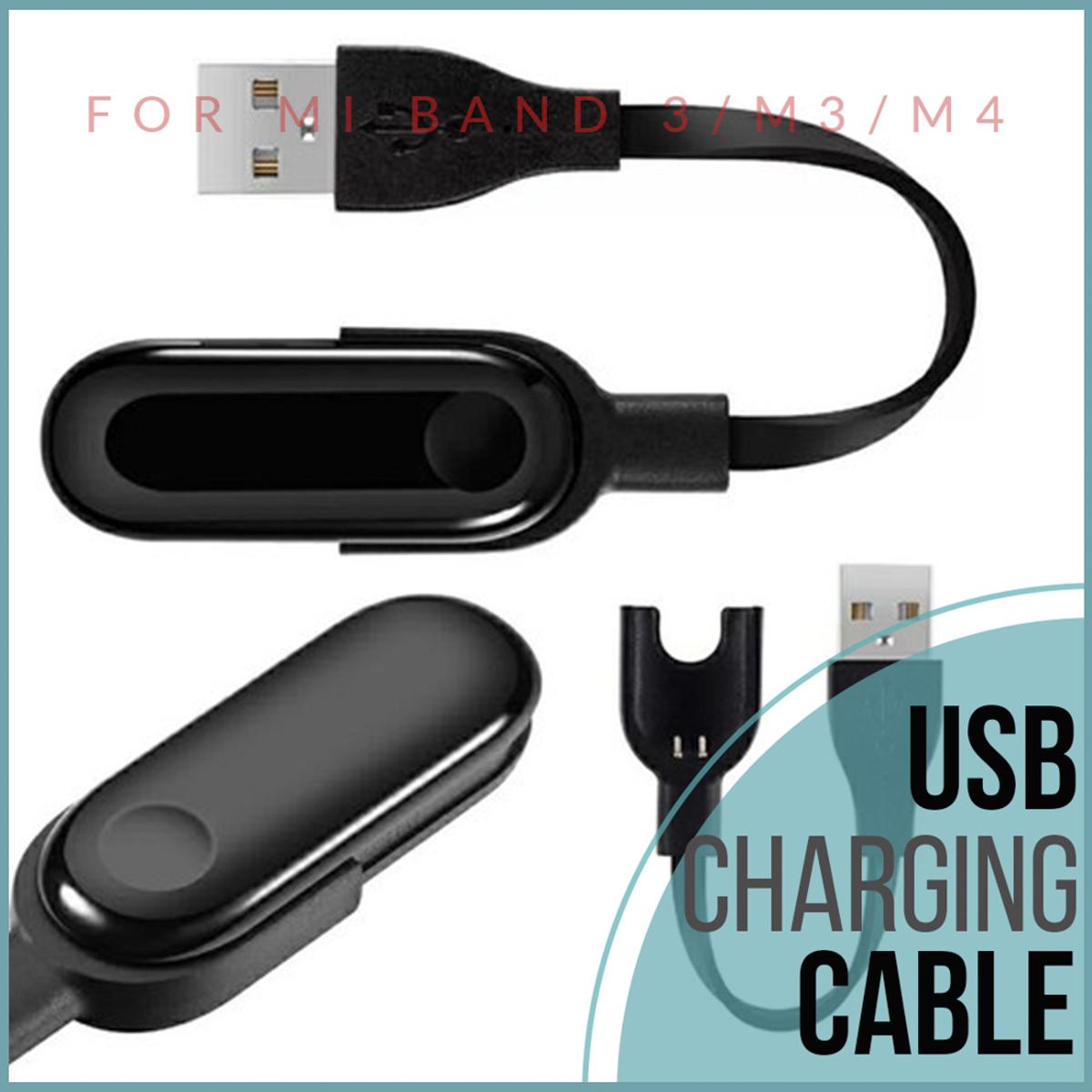 Picture of USB Charging Cable Dock Charger for Mi Band 3/M3/M4, Part of smart watch - Black