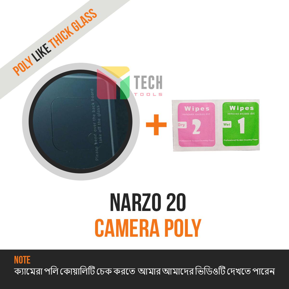 Picture of Realme Narzo 20 Camera Lens Protector crystal poly no glass