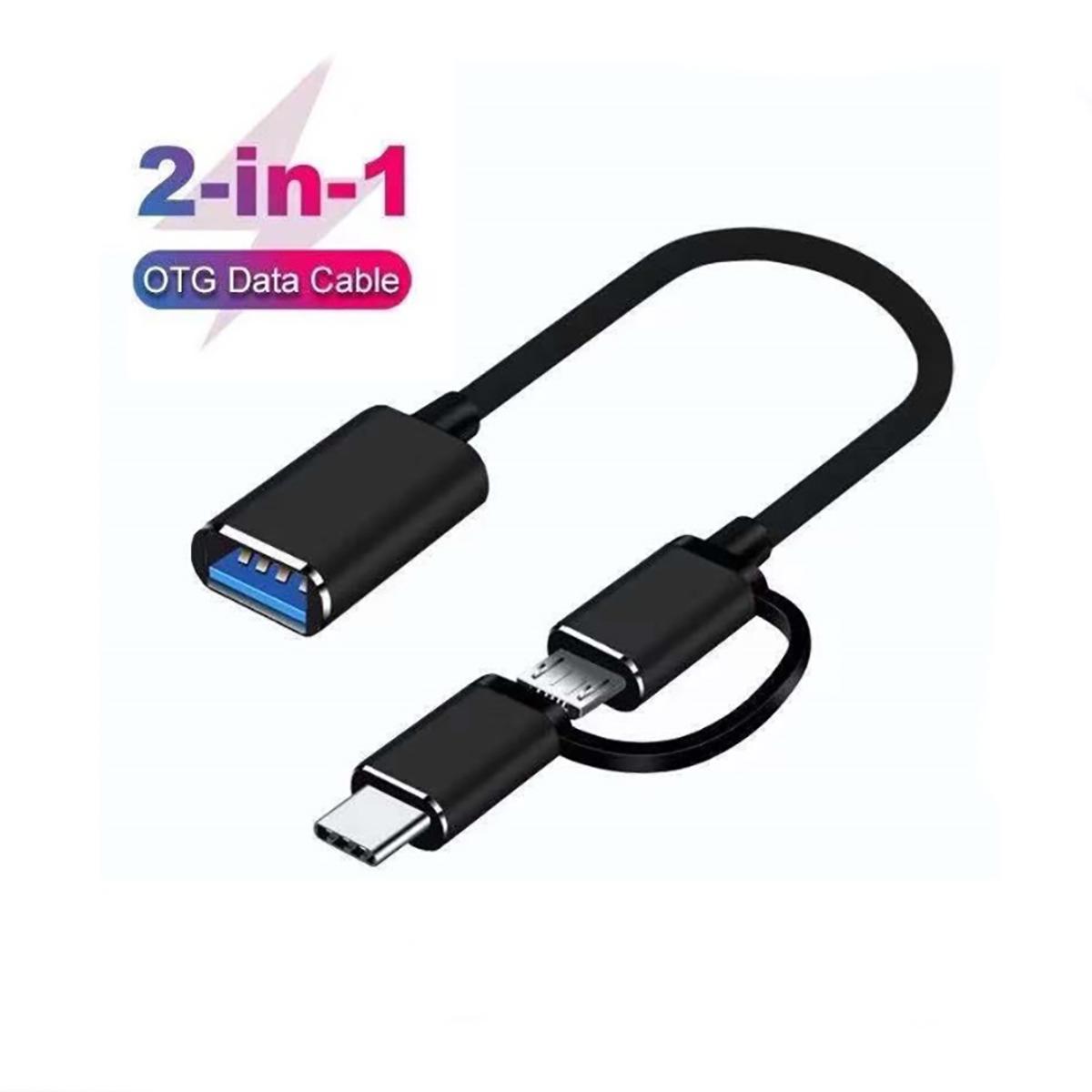 Picture of 2 in1 OTG USB Cable Adapter Micro USB Type C To USB Converter Mini Short Microusb Cable USB C Charging Charger Cable