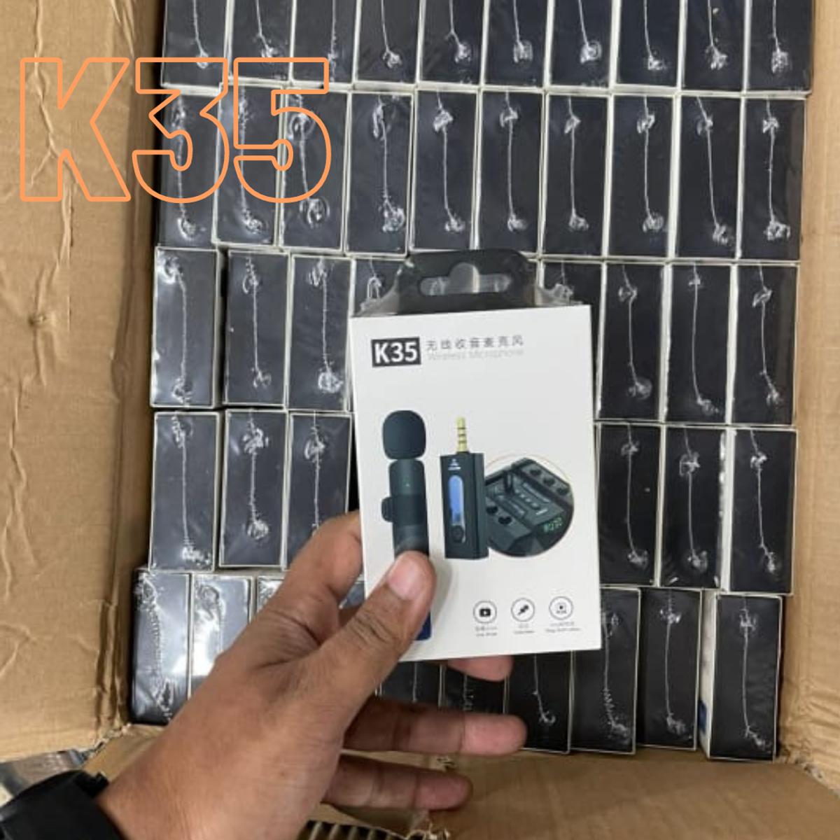 Picture of k35 wireless microphone lavalier lapel mic for BT speaker camera wireless Lapel microphone