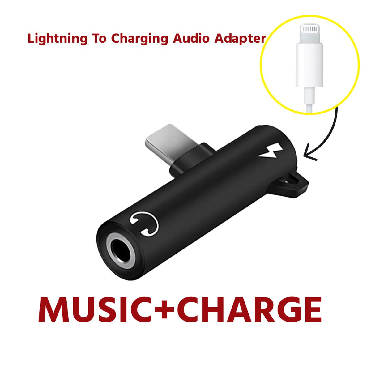 Picture of Lightning to Dual 2 In 1 Charging Audio 3.5mm jack Adapter