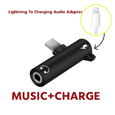 Picture of Lightning to Dual 2 In 1 Charging Audio 3.5mm jack Adapter