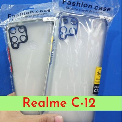 Picture of For Back Cover for Realme C12,Realme C25, (Transparent, Black, Grip Case)
