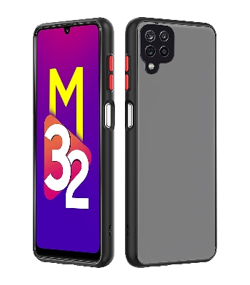 Picture of For Samsung Galaxy M32 / M12 4g Matte Translucent Shockproof Camera Protection Bumper Back Cover