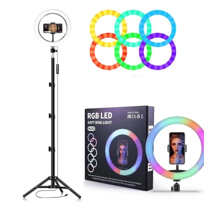 Picture of 12" RGB LED Soft Ring Light with Tripod Stand for Photography Makeup YouTube Video Shooting Selfie