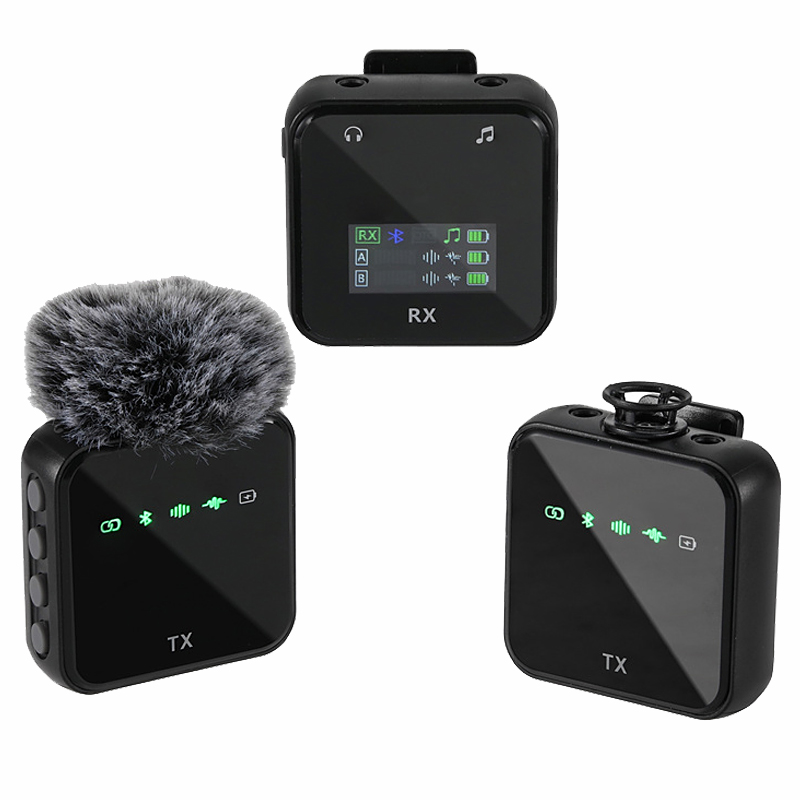 Picture of M32S Wireless Dual Lavalier Microphone with screen display for noise reduction Bluetooth accompaniment reverberation live broadcast and microphone device