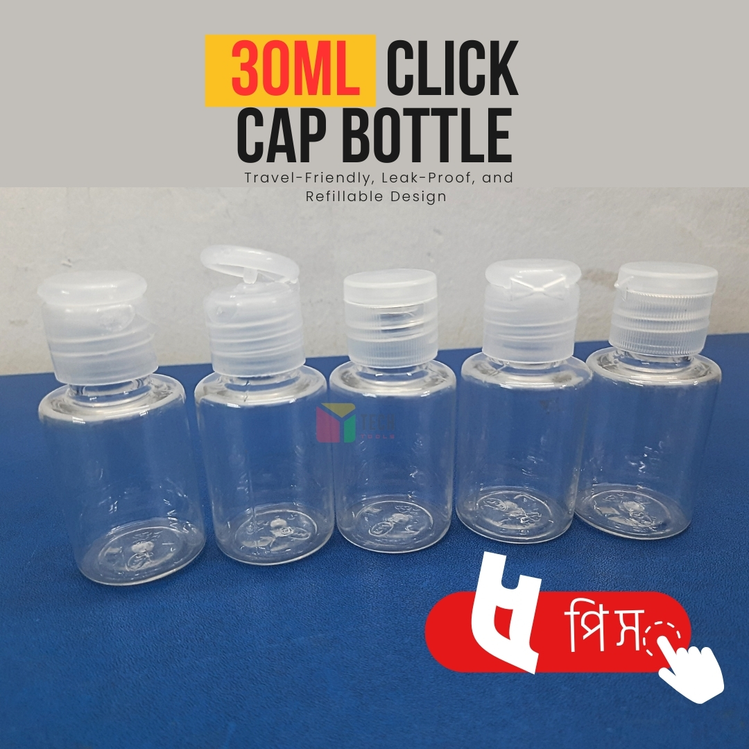 Picture of Oil Plastic  Bottle Tiptop Cap 30Ml Transparent- 5pcs