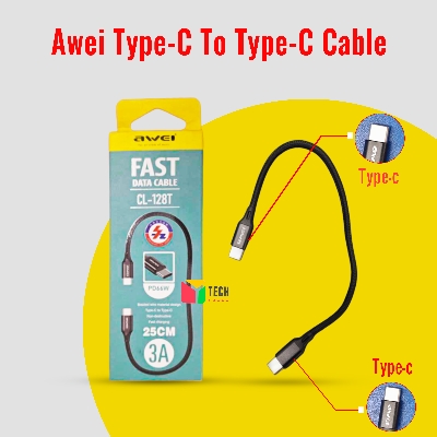 Picture of Awei CL-128T Type-C to Type-C Cables 66W PD 3.0 Fast Charge and Data Transmission Cable