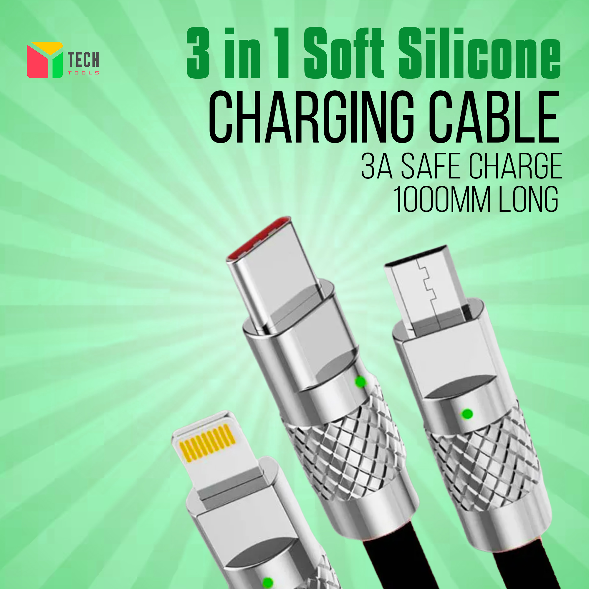 Picture of GEEOO DC306 3 IN 1 Super Fast Charging Cable