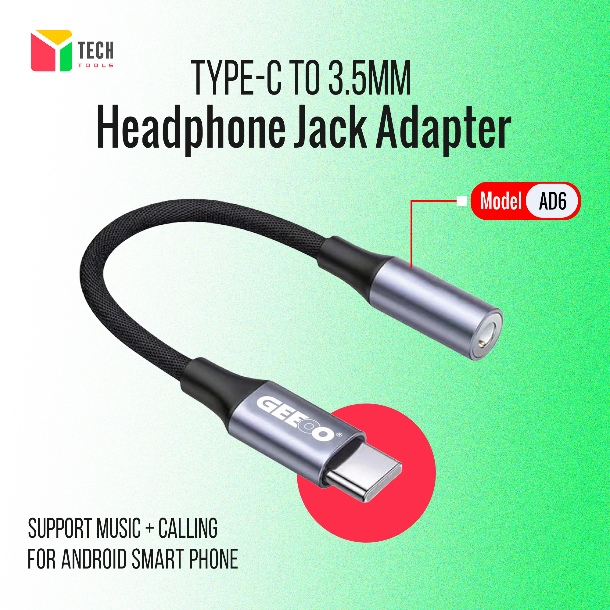 Picture of Geeoo AD-6 Headphone Jack Adapter Type-C to 3.5mm