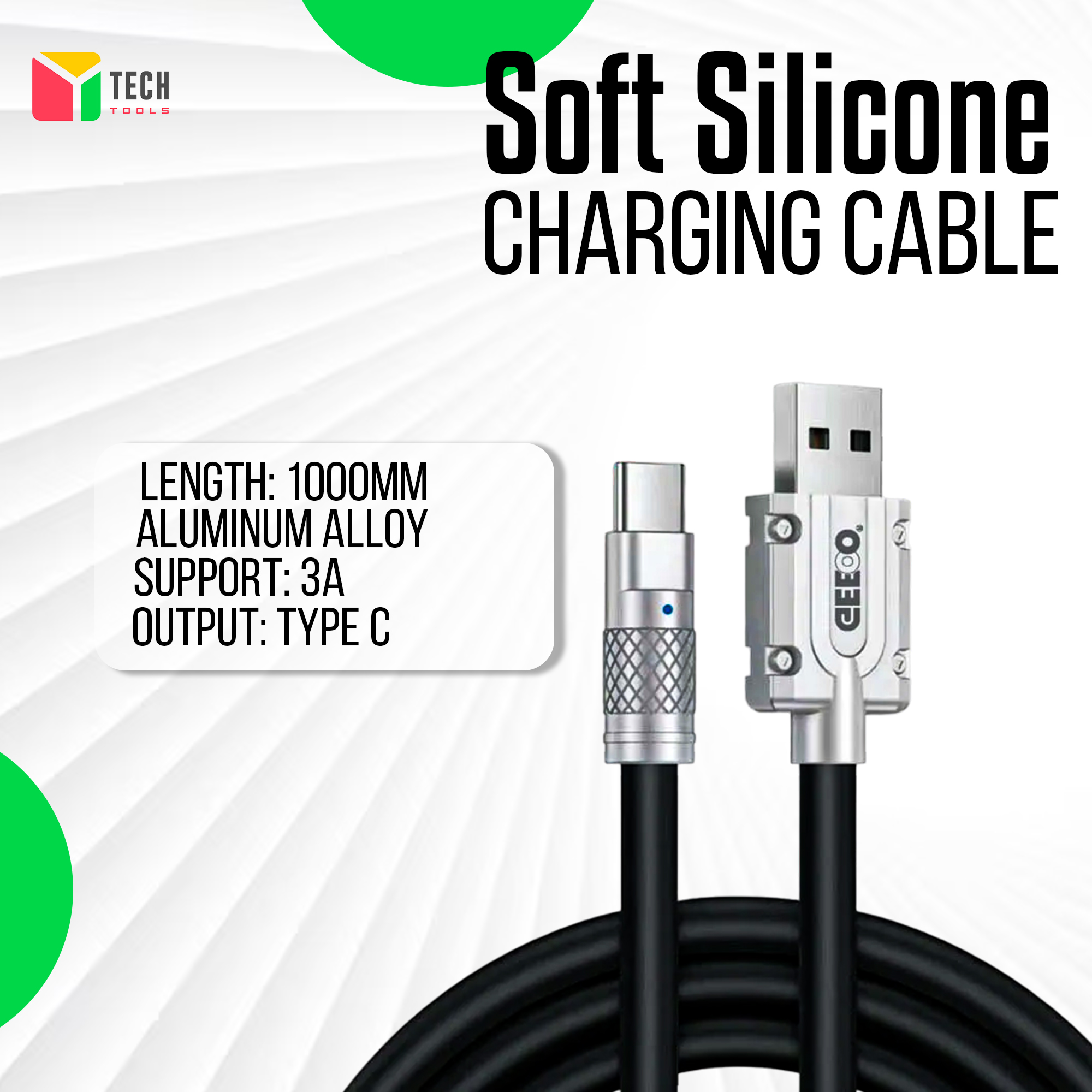 Picture of Geeoo DC-130 Type C Silicone 3A Charging Data Cable