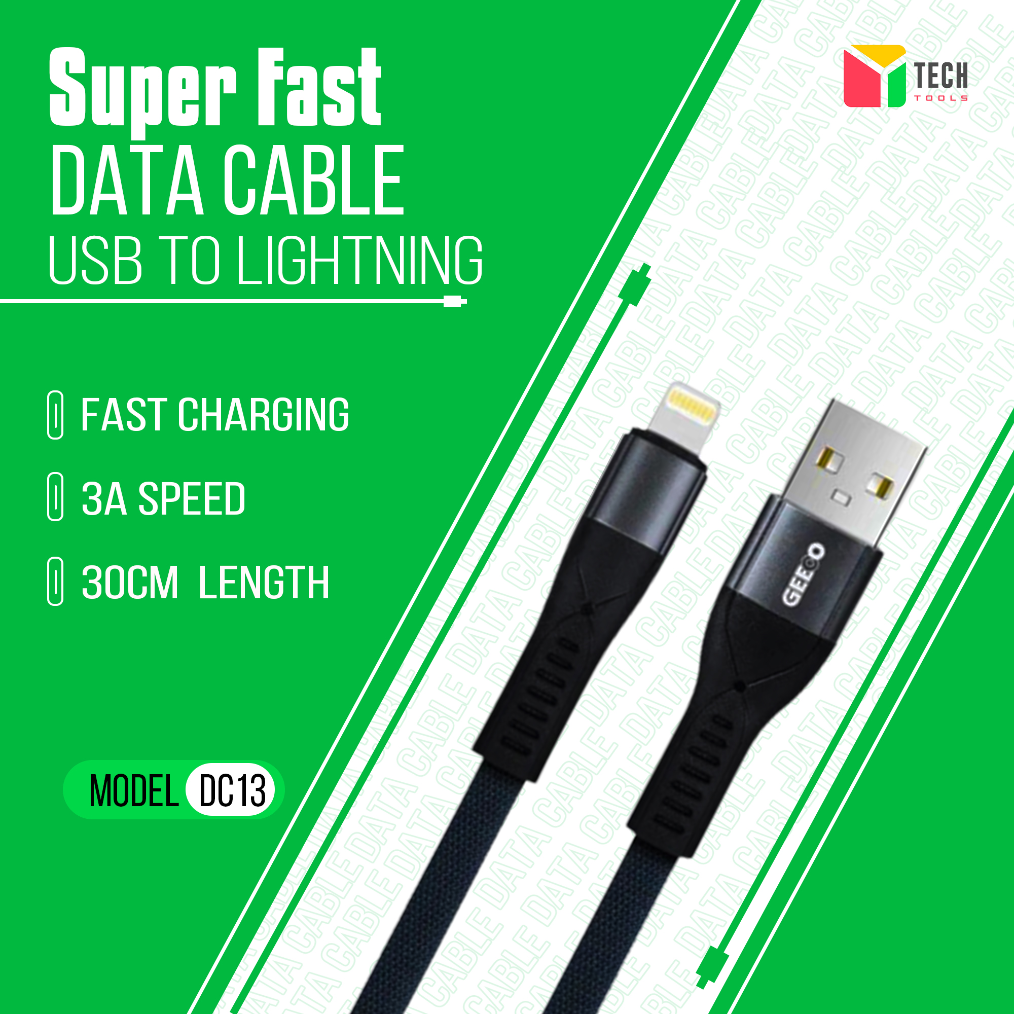 Picture of Geeoo DC13 3A Lightning Short Cable