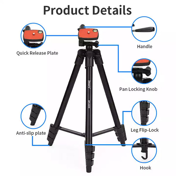 Picture of Jmary KP-2205 Professional Tripod with Mobile Holder- Black