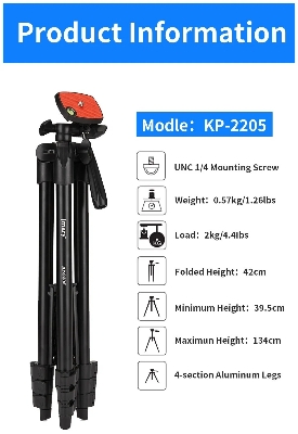 Picture of Jmary KP-2205 Professional Tripod with Mobile Holder- Black
