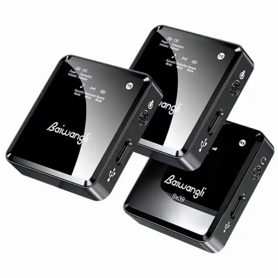 Picture of SX39 microphone mirror shell dual mic wireless lavalier 3 in 1 microphone For Type-c