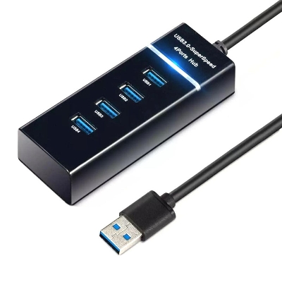 Picture of 4 ports of high speed USB hub high-speed USB 3.0 SPLETER BLACK BLACK