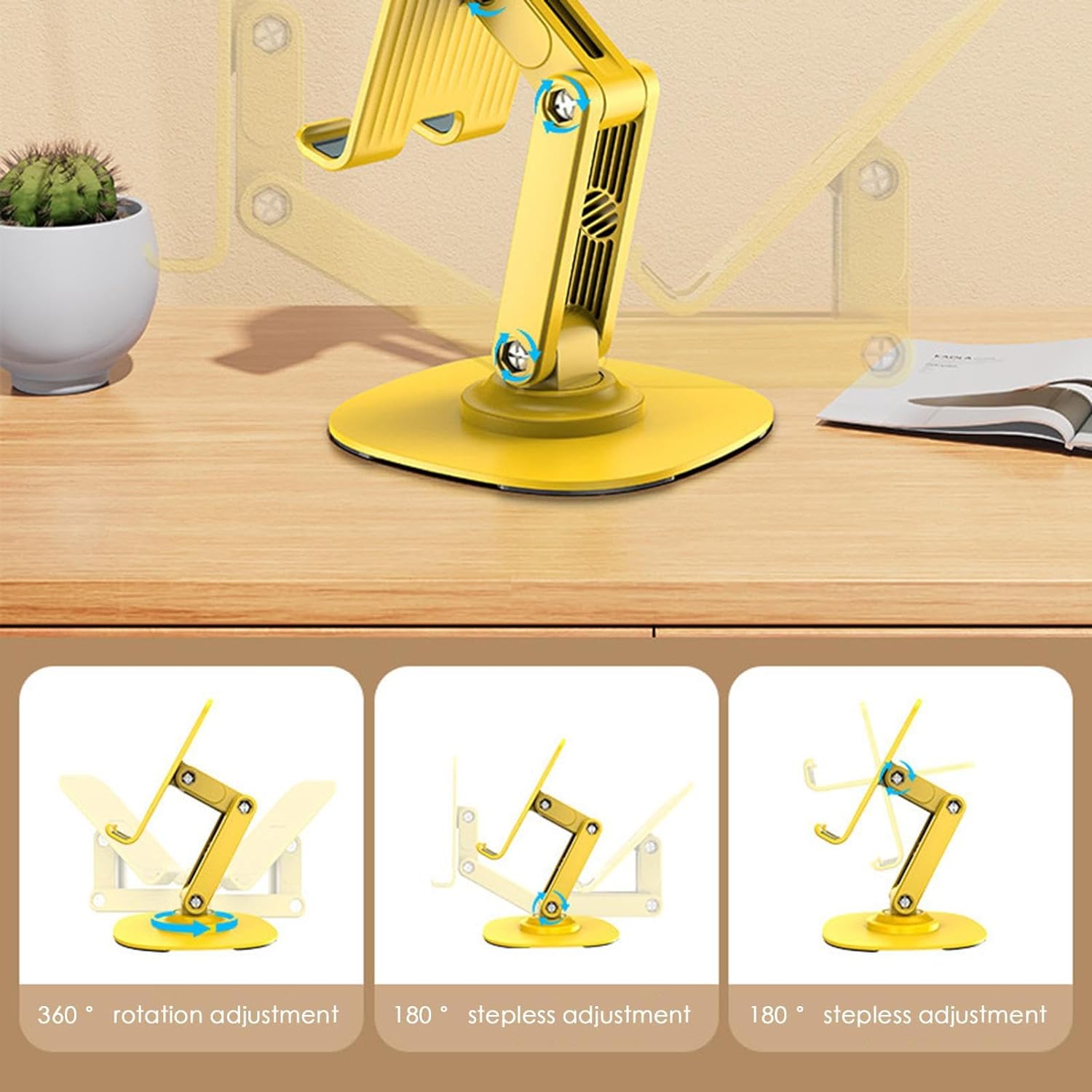 Picture of ABS folding universal metal holder adjustable tablet stand foldable mobile phone desktop holder