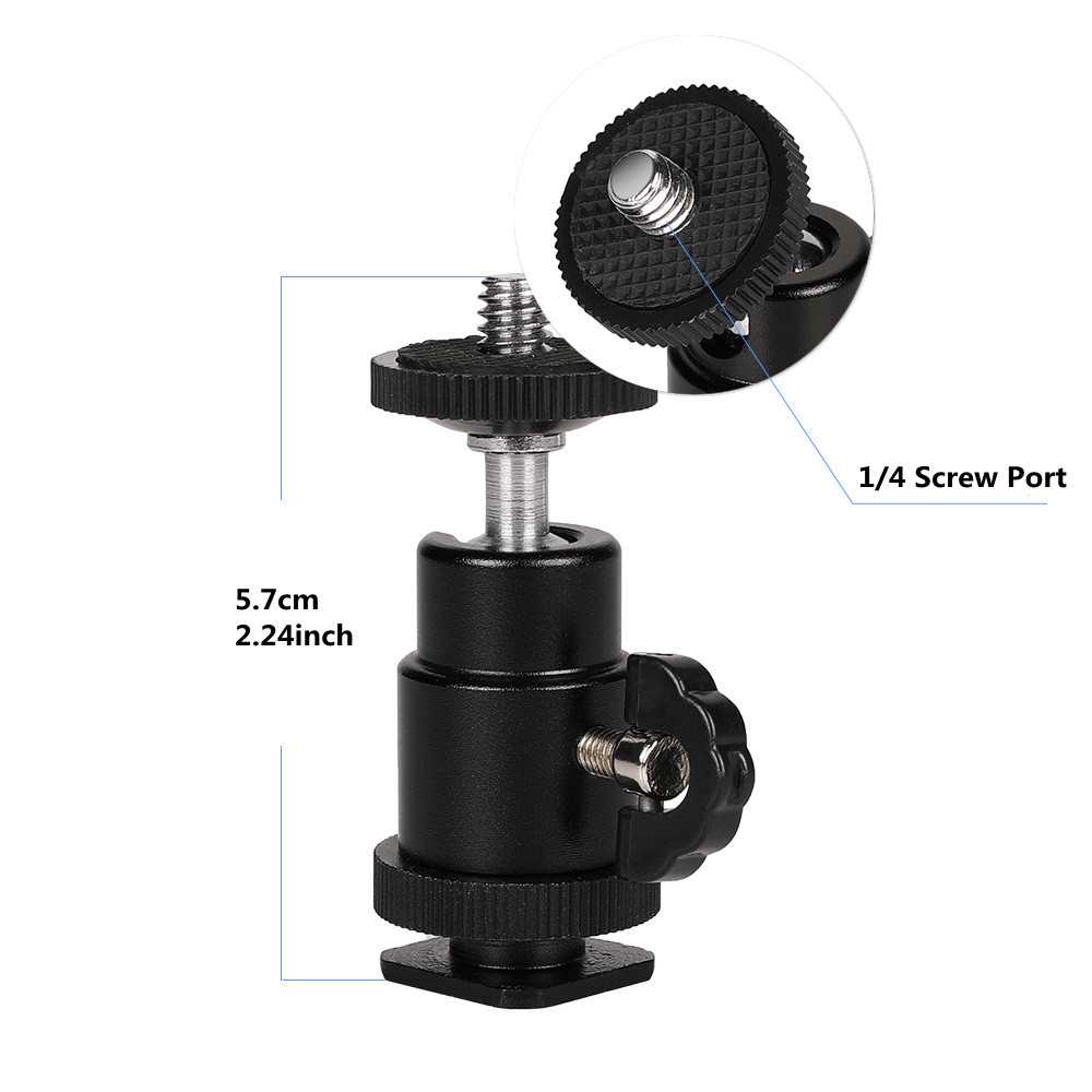 Picture of 1/4" Mini Smart Ball Head Bracket/Holder/Mount fr Camera Tripod hot shoe Hotshoe