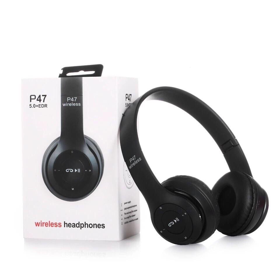 Picture of P47 Foldable wired wireless FM Radio TF SD card (Black)