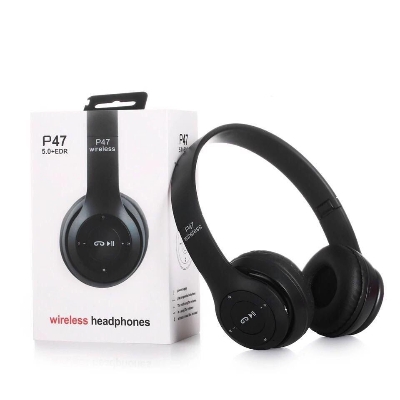 Picture of P47 Foldable wired wireless FM Radio TF SD card (Black)
