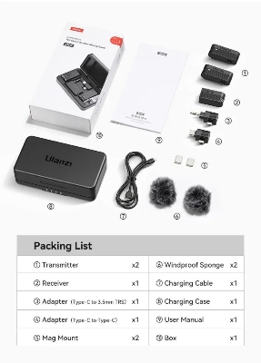 Picture of Ulanzi A100 Wireless Lavalier Microphone