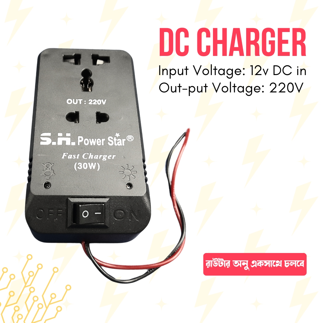 Picture of 30W DC to AC Power Converter | 12V DC to 220V AC Charger - Fast Charging Adapter