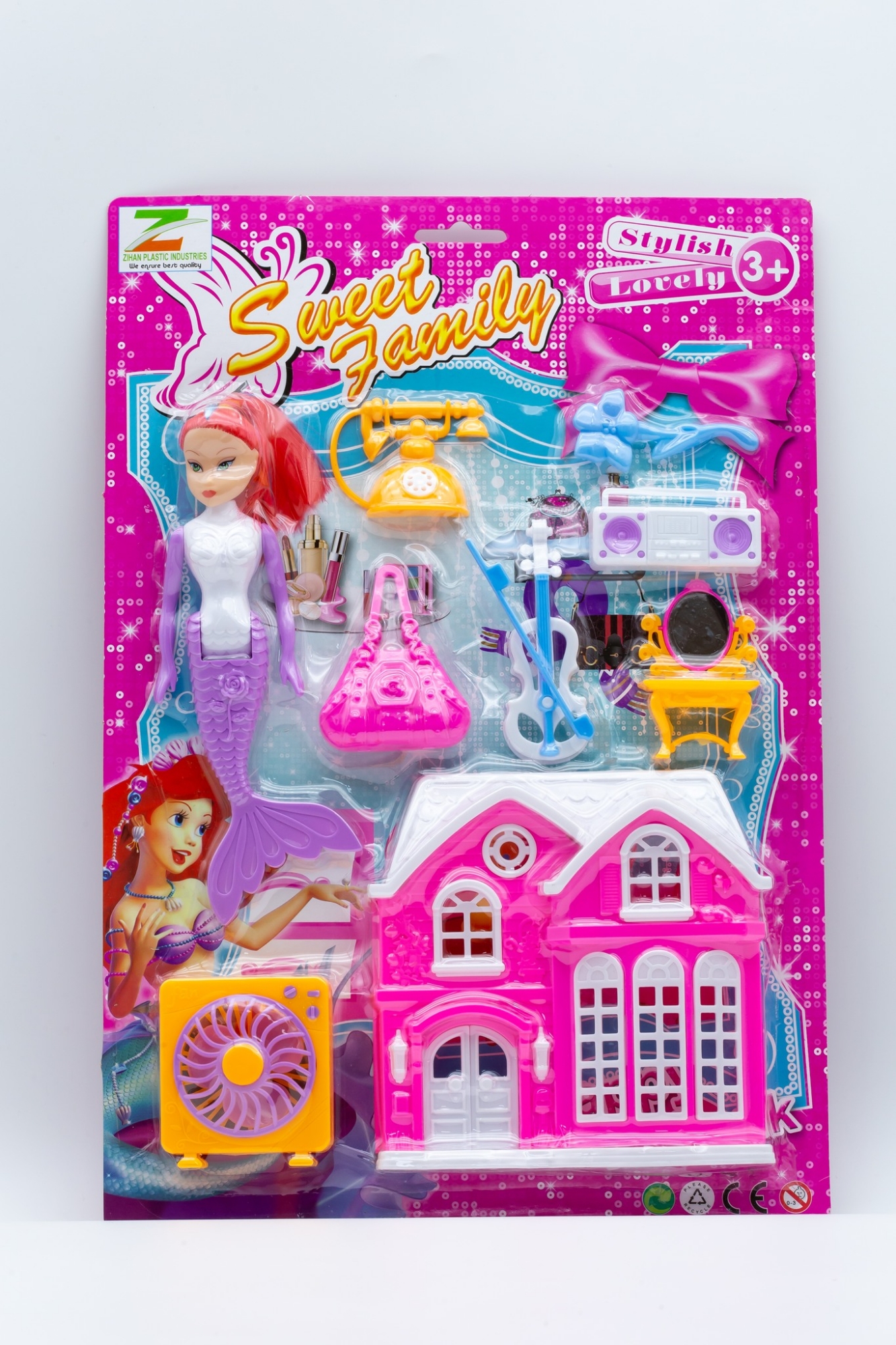 Picture of Doll House Furniture set for kids. Baby girl's dolls Furniture game.