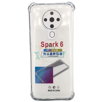 Picture of Tecno Spark 6 Back Cover Transparent Extra Bumper Anti Shock Soft Crystal Clear back Case For Tecno Spark 6 Picture of Tecno Spark 6 Back Cover Transparent Extra Bumper Anti Shock Soft Crystal Clear back Case For Tecno Spark 6