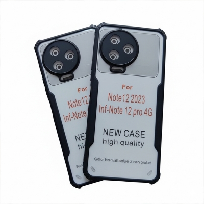 Picture of Crystal Clear Infinix Note 12 2023 Back Cover Case | 360 Degree Protection | Shock Proof Design | Transparent Back Cover Case for Infinix Note 12 2023 (Black Bumper)