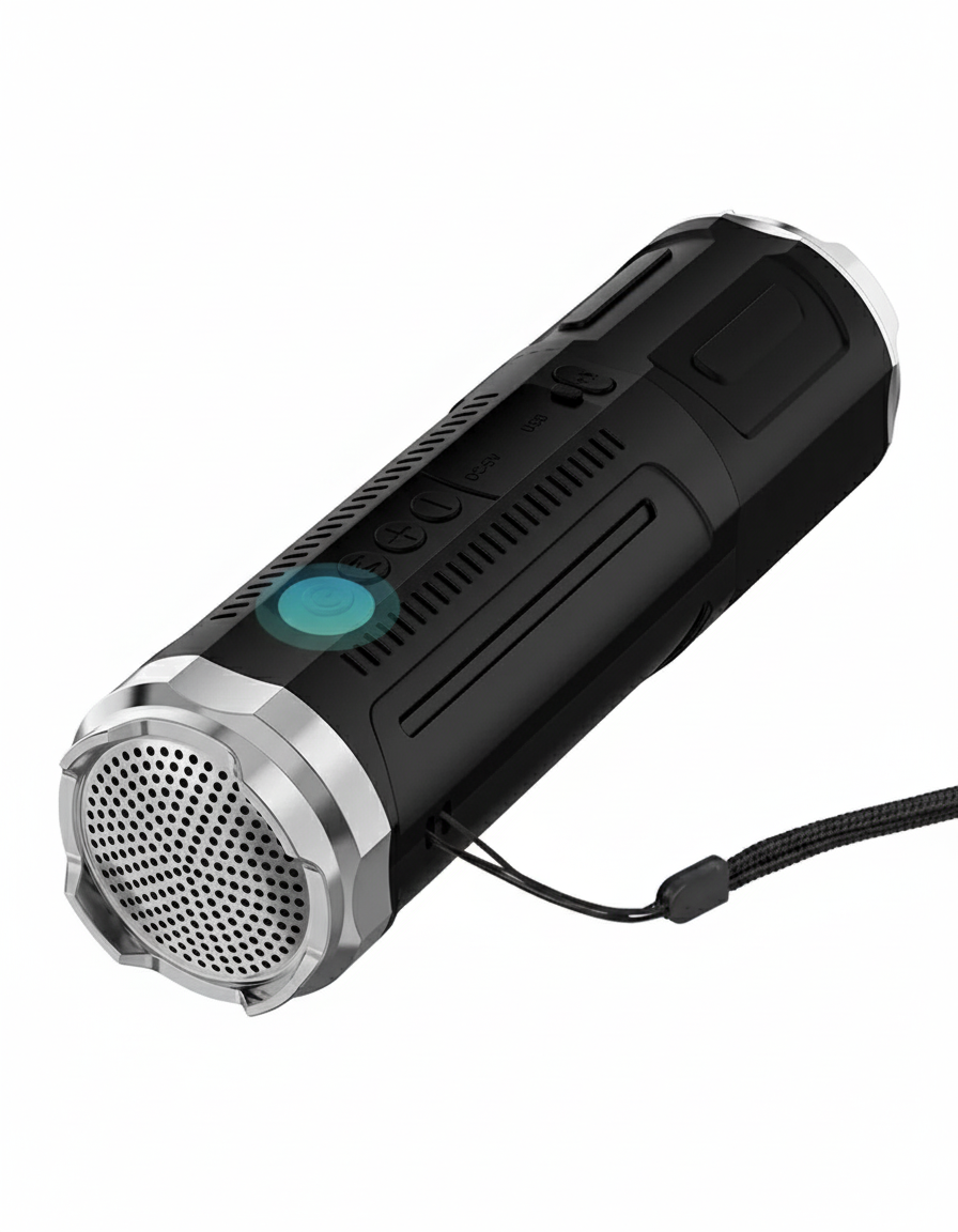 Picture of Portable Bluetooth Speaker With Zoomable Flashlight - 4 Dimming Modes FM Radio Long Lasting Life Picture of Portable Bluetooth Speaker With Zoomable Flashlight - 4 Dimming Modes FM Radio Long Lasting Life